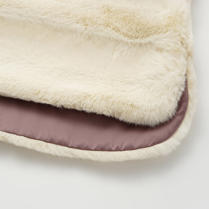 "Imperial Gala" Tech Fur Chinese Style Vest - Platinum Beige 