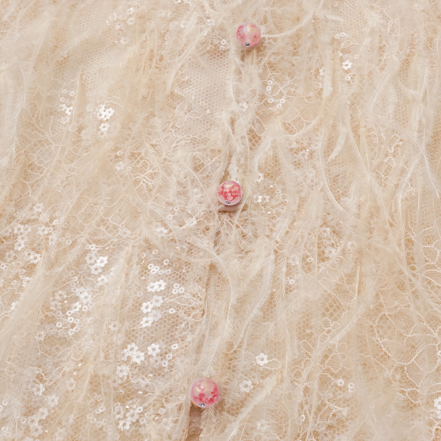 "Imperial Garden Teatime."珠繡羽毛工藝輕國風馬甲背心—Veloura Elixir羽金瑰夏