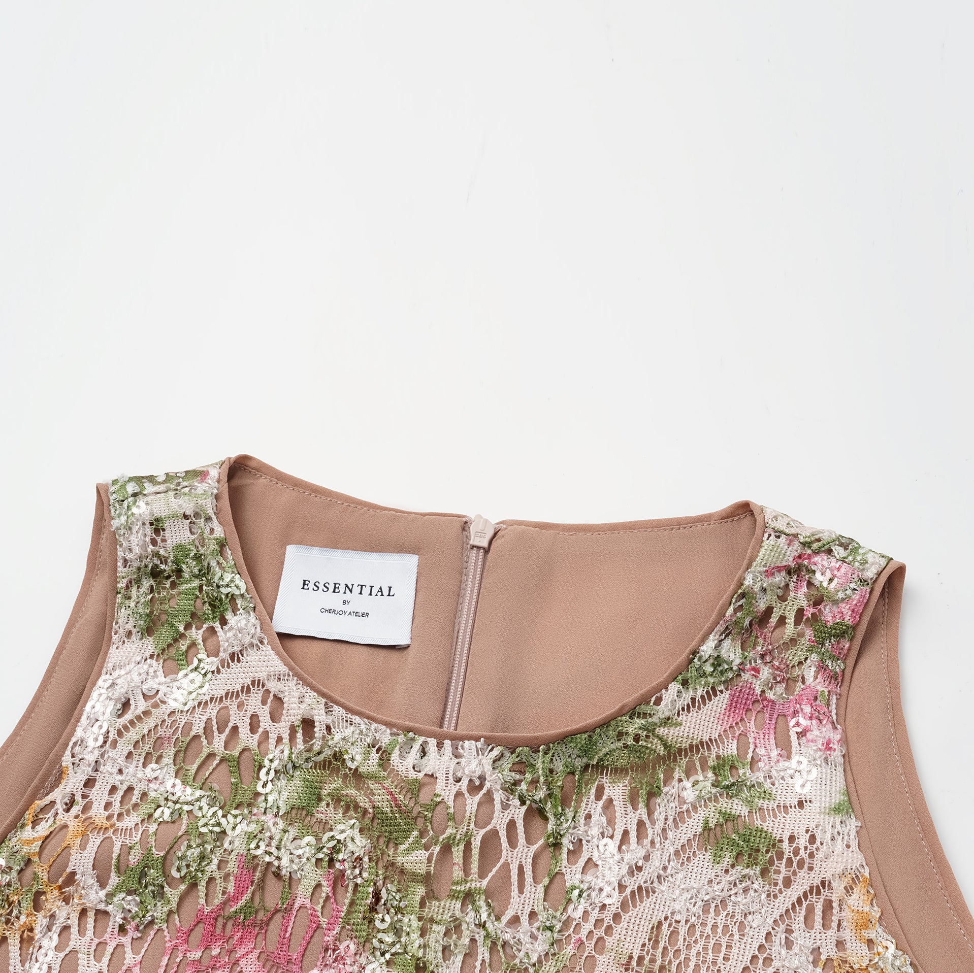 "Imperial Garden Teatime" 義大利奢華畫繡蕾絲背心—春曦呢喃
