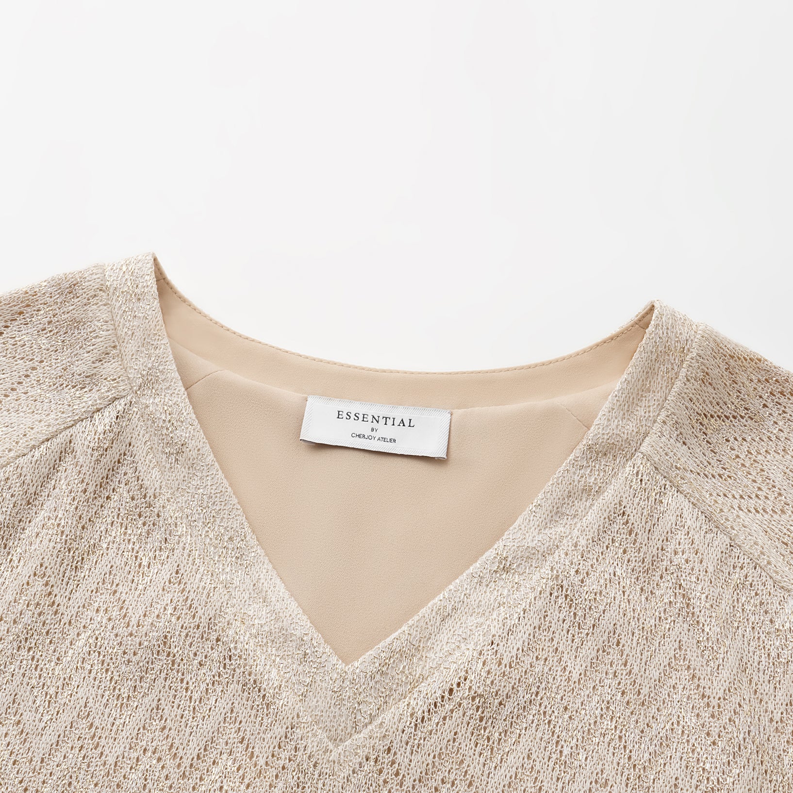 “Summer Diary”義大利Chevron山形金縷織紋Oversized針織上衣—Isle Breeze沙嶼暖風