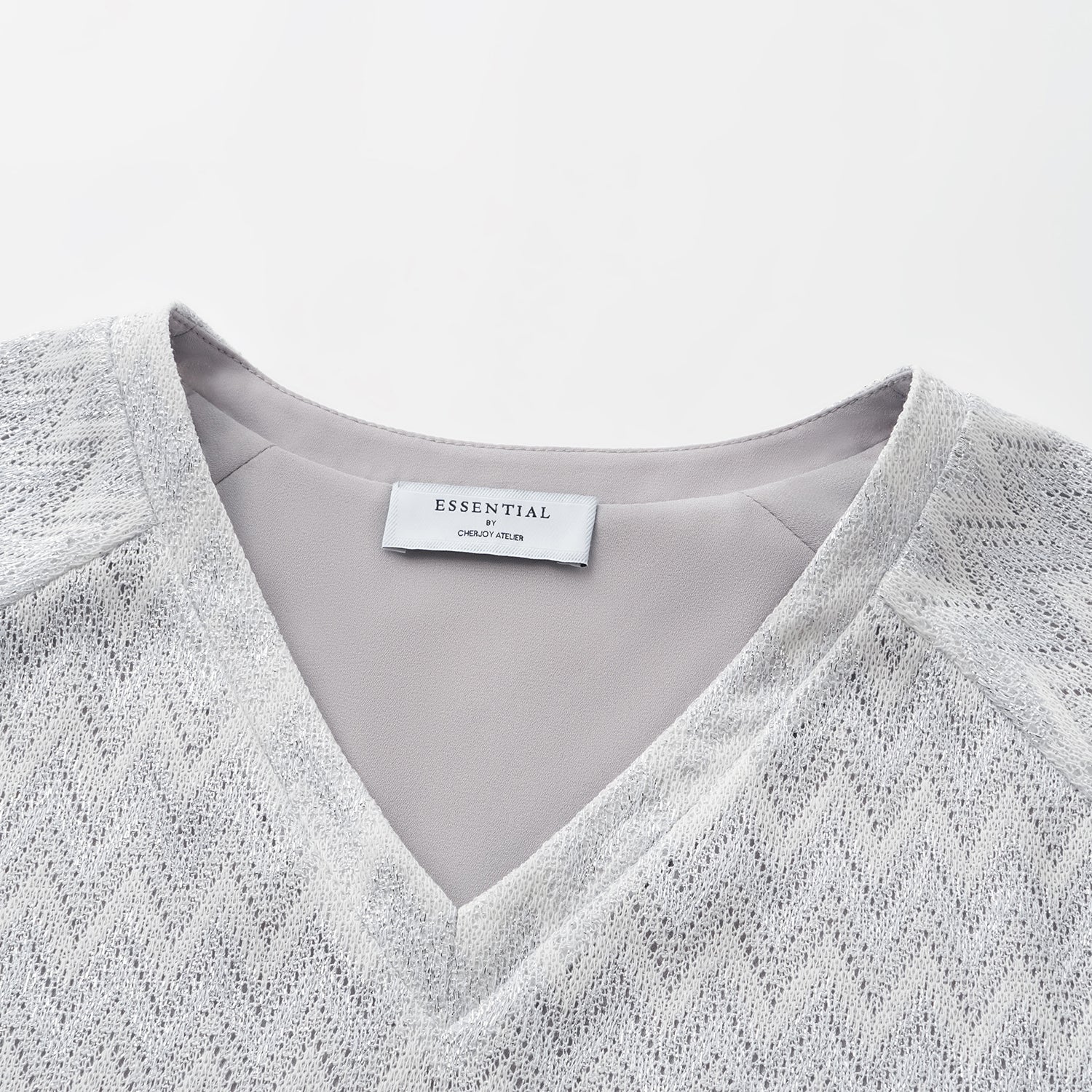 “Summer Diary”義大利Chevron山形銀燦織紋Oversized針織上衣—Hazy Vale煙嵐悠境