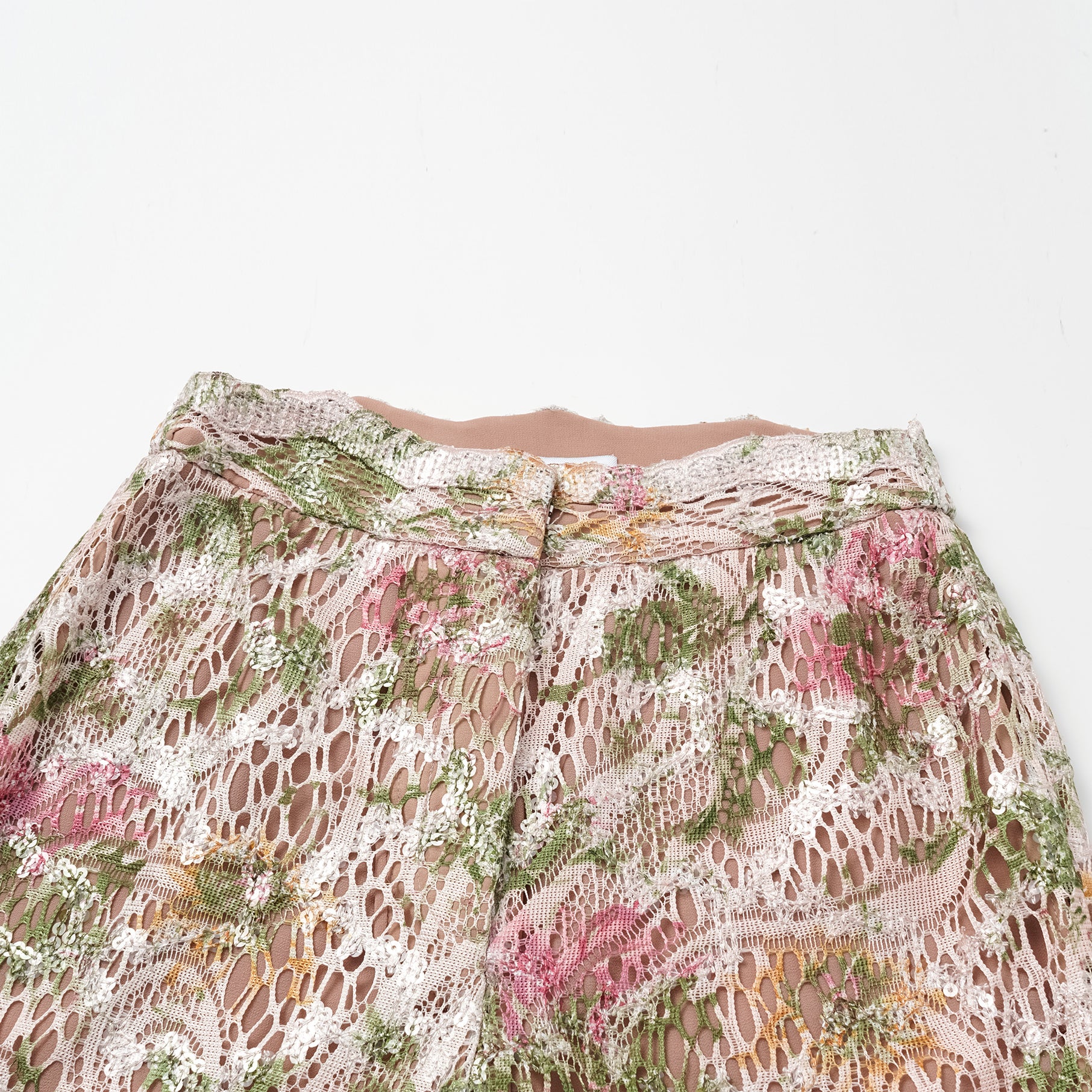 "Imperial Garden Teatime" 義大利奢華畫繡蕾絲喇叭褲—春曦呢喃