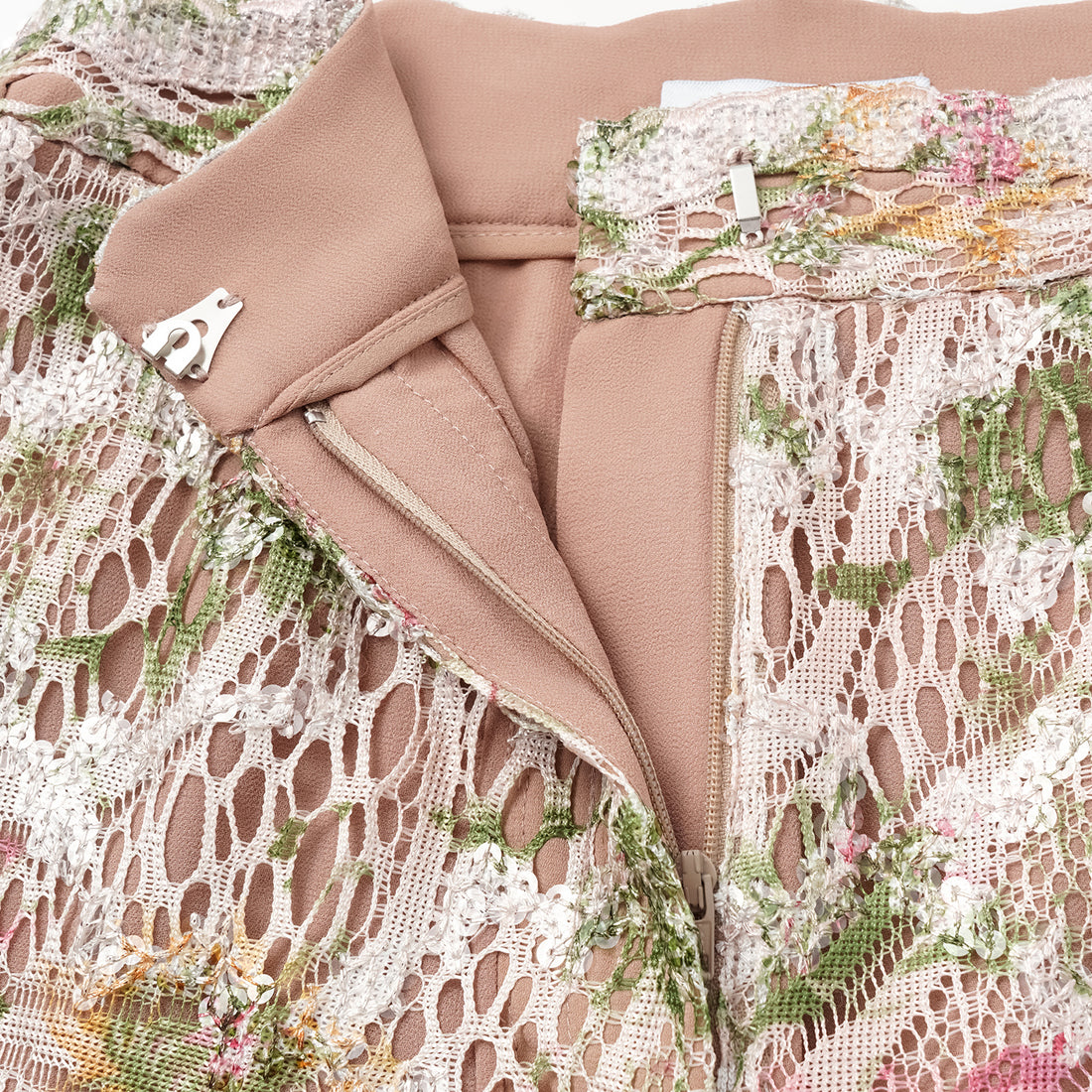 "Imperial Garden Teatime" Italian luxury embroidered lace flared pants - Chunxi whisper