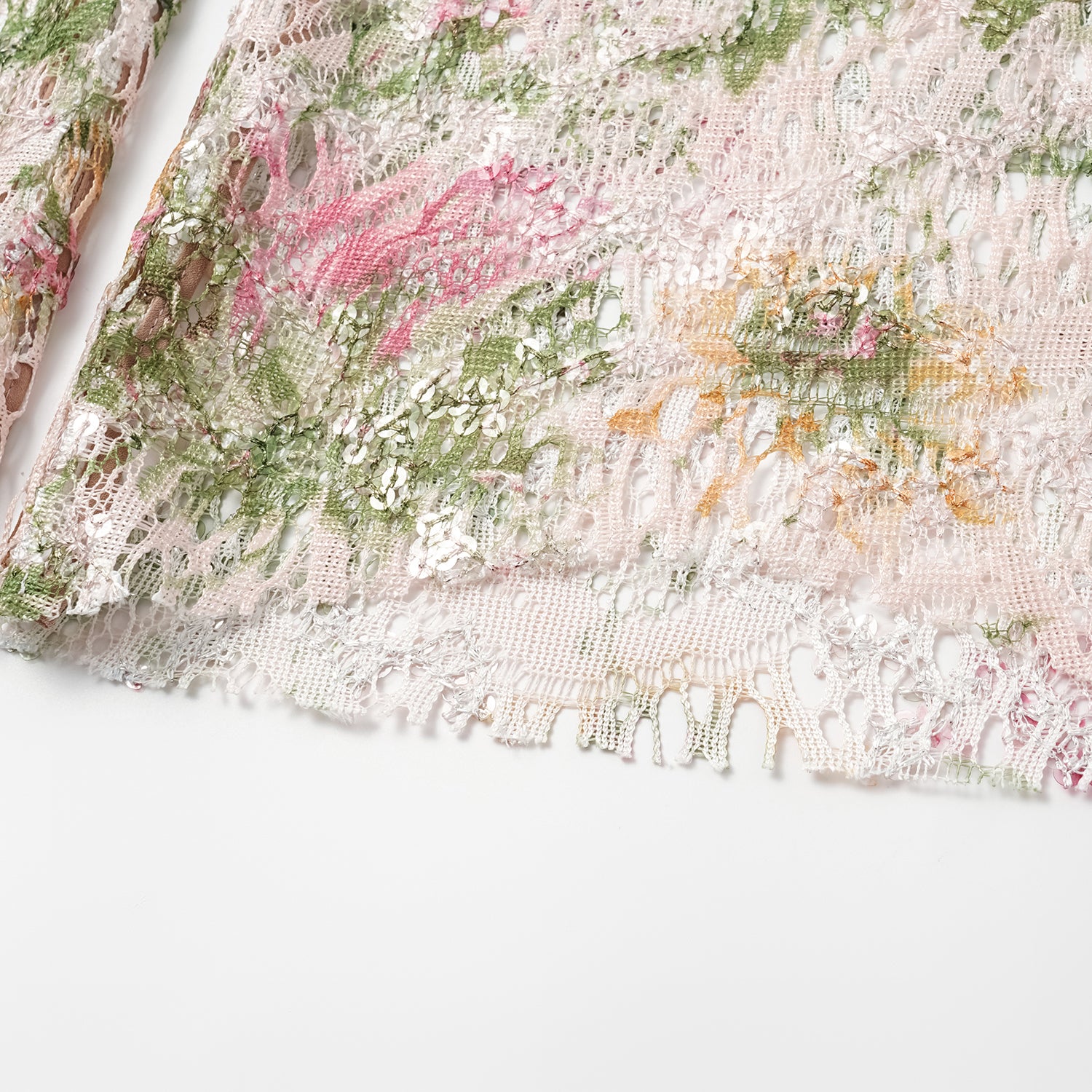 "Imperial Garden Teatime" 義大利奢華畫繡蕾絲喇叭褲—春曦呢喃