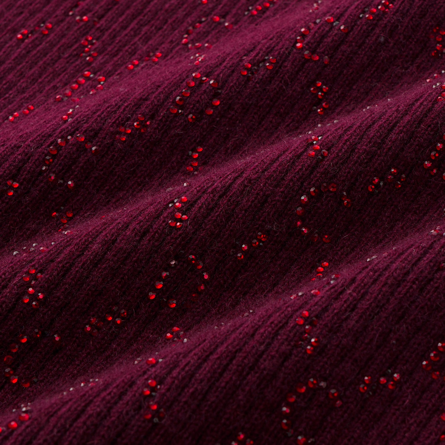 “Autumn Diary” 100% Cashmere立體鑽飾Monogram嵌花針織背心—Raspberry Jam野莓凝香