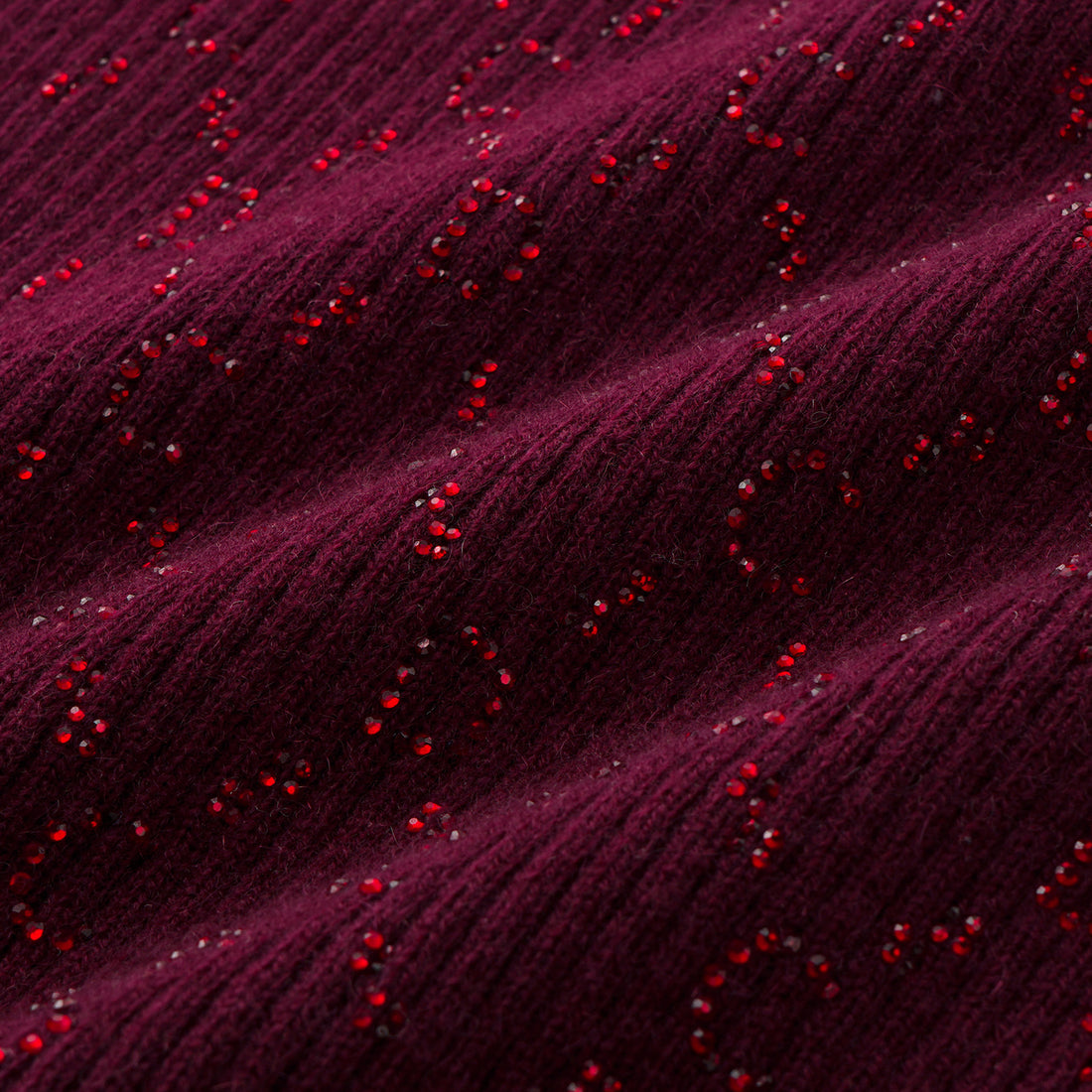 “Autumn Diary” 100% Cashmere立體鑽飾Monogram嵌花針織背心—Raspberry Jam野莓凝香