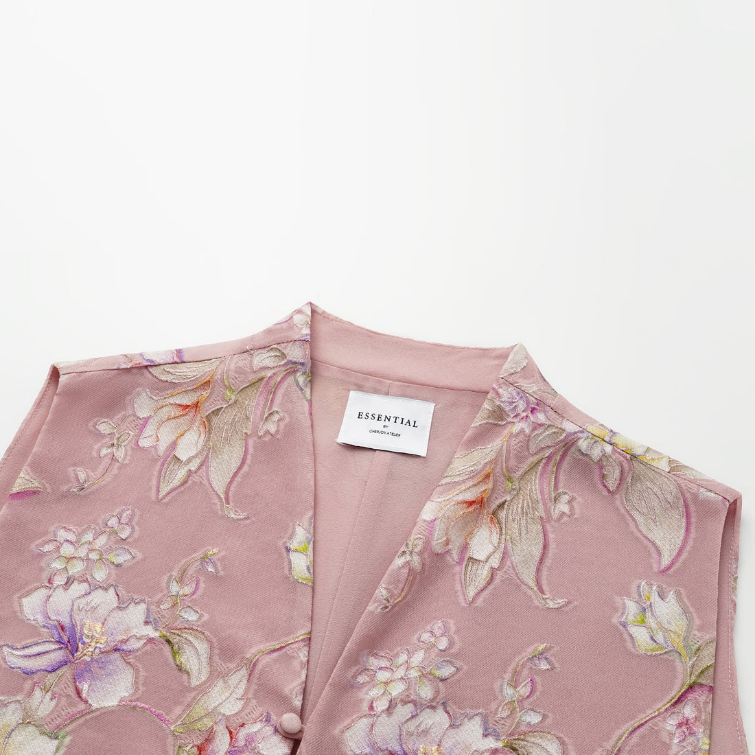 "Imperial Garden Teatime" Italian hand-painted silk vest