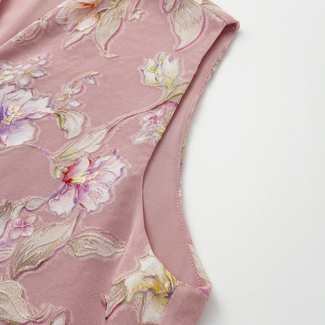 "Imperial Garden Teatime" Italian hand-painted silk vest