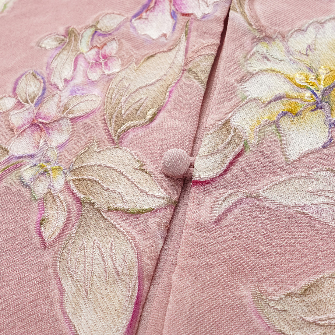 "Imperial Garden Teatime" Italian hand-painted silk vest