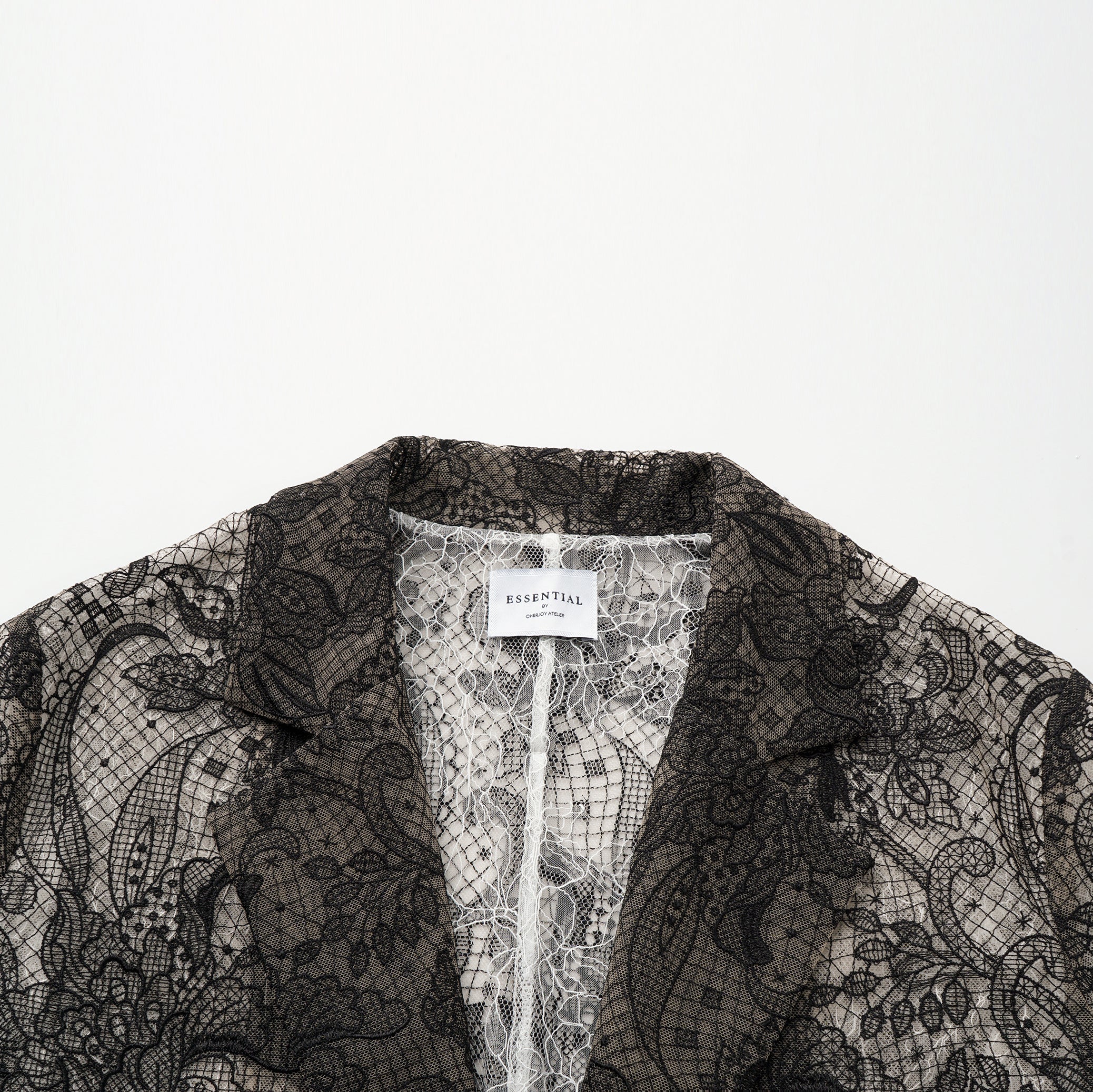 “Weekend At Monaco."鏤雕浮紋織花蕾絲oversized西裝外套—Velvet Noir絲絨夜