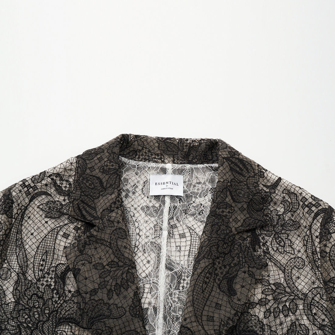 “Weekend At Monaco."鏤雕浮紋織花蕾絲oversized西裝外套—Velvet Noir絲絨夜