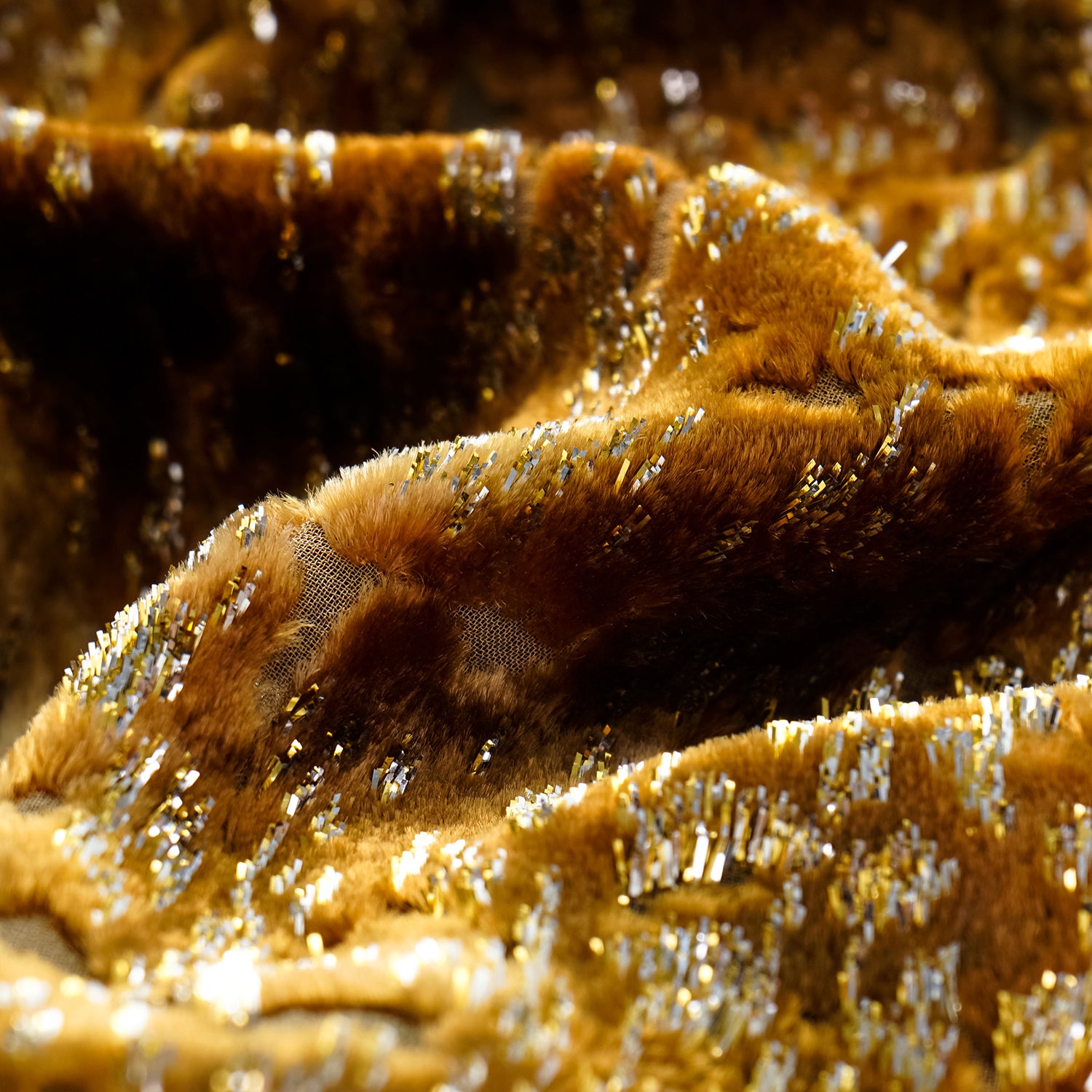 "Imperial Garden Teatime" Silk Velvet Chinese Style Shirt - Late Autumn Amber 