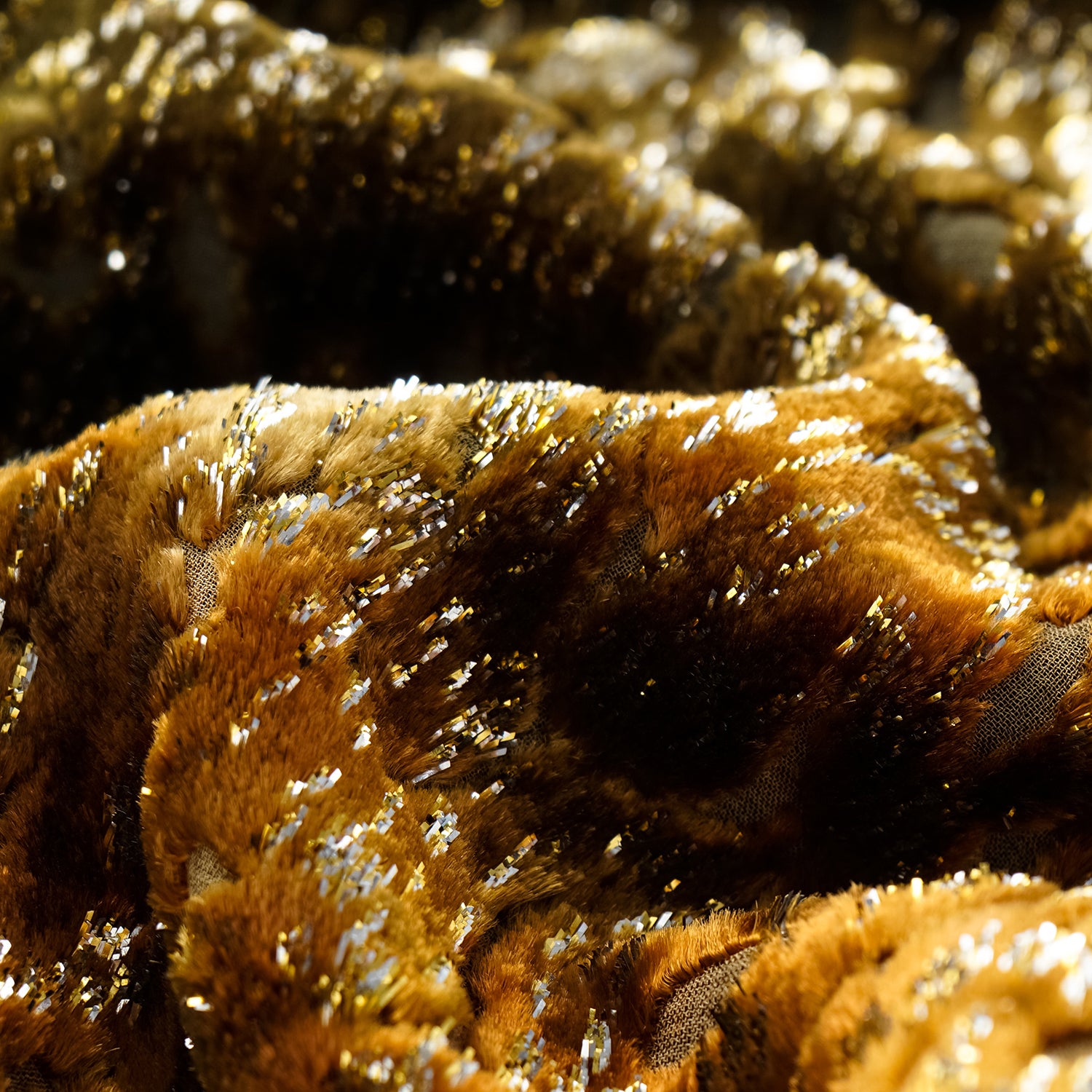 "Imperial Garden Teatime" Silk Velvet Chinese Style Shirt - Late Autumn Amber 