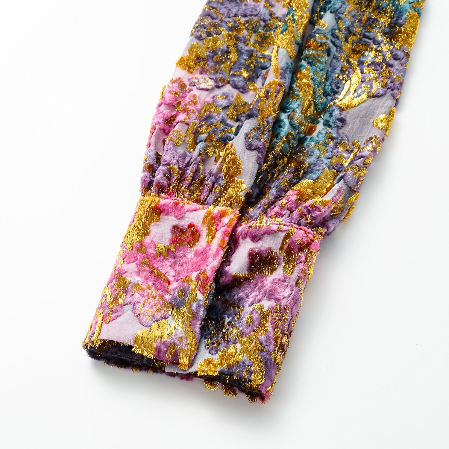 "Imperial Garden Teatime” 真絲絲絨國風襯衫—醉胭脂