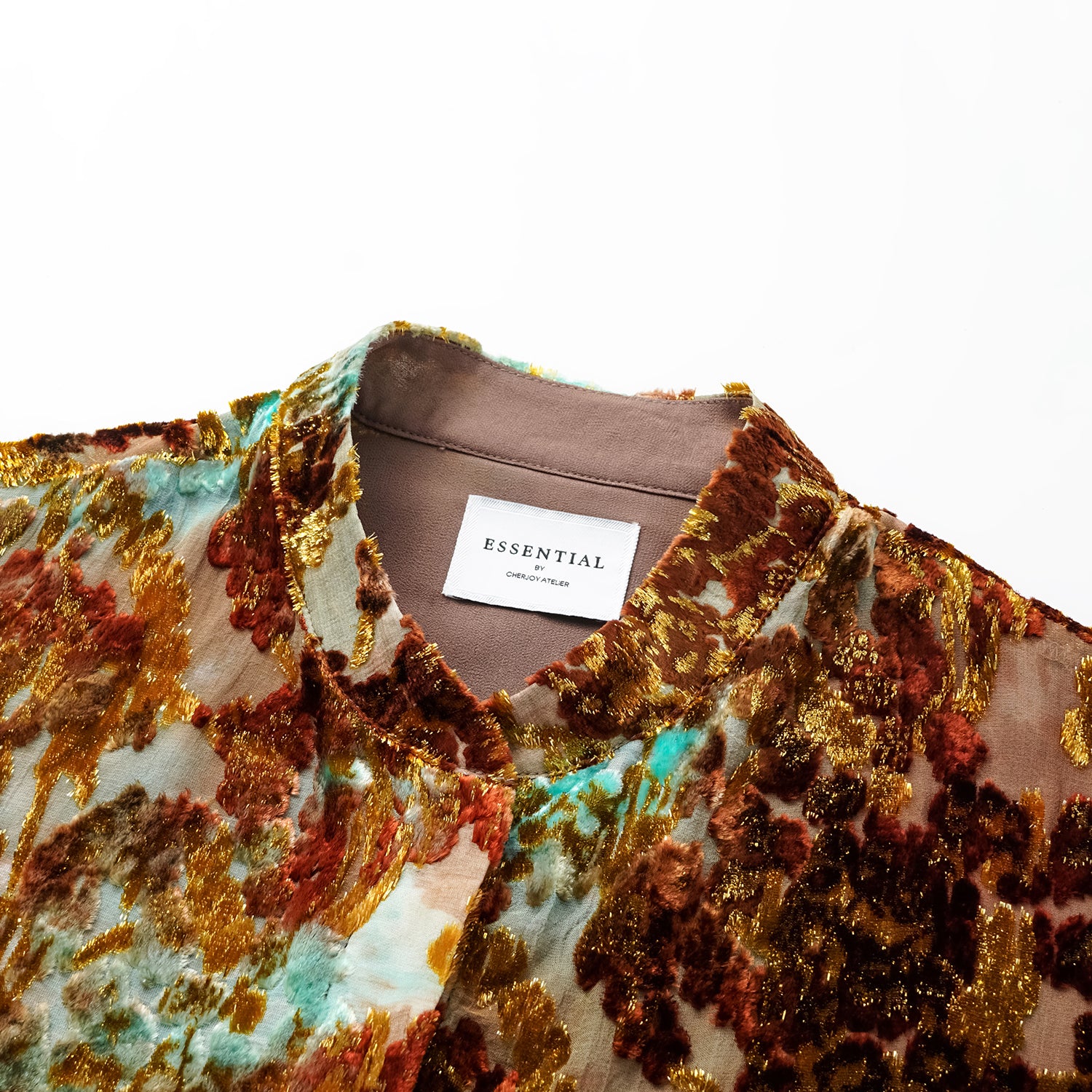 "Imperial Garden Teatime" Silk Velvet Chinese Style Shirt - Cuiyan 