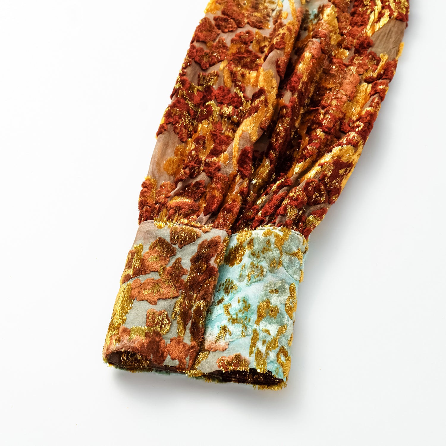 "Imperial Garden Teatime" Silk Velvet Chinese Style Shirt - Cuiyan 