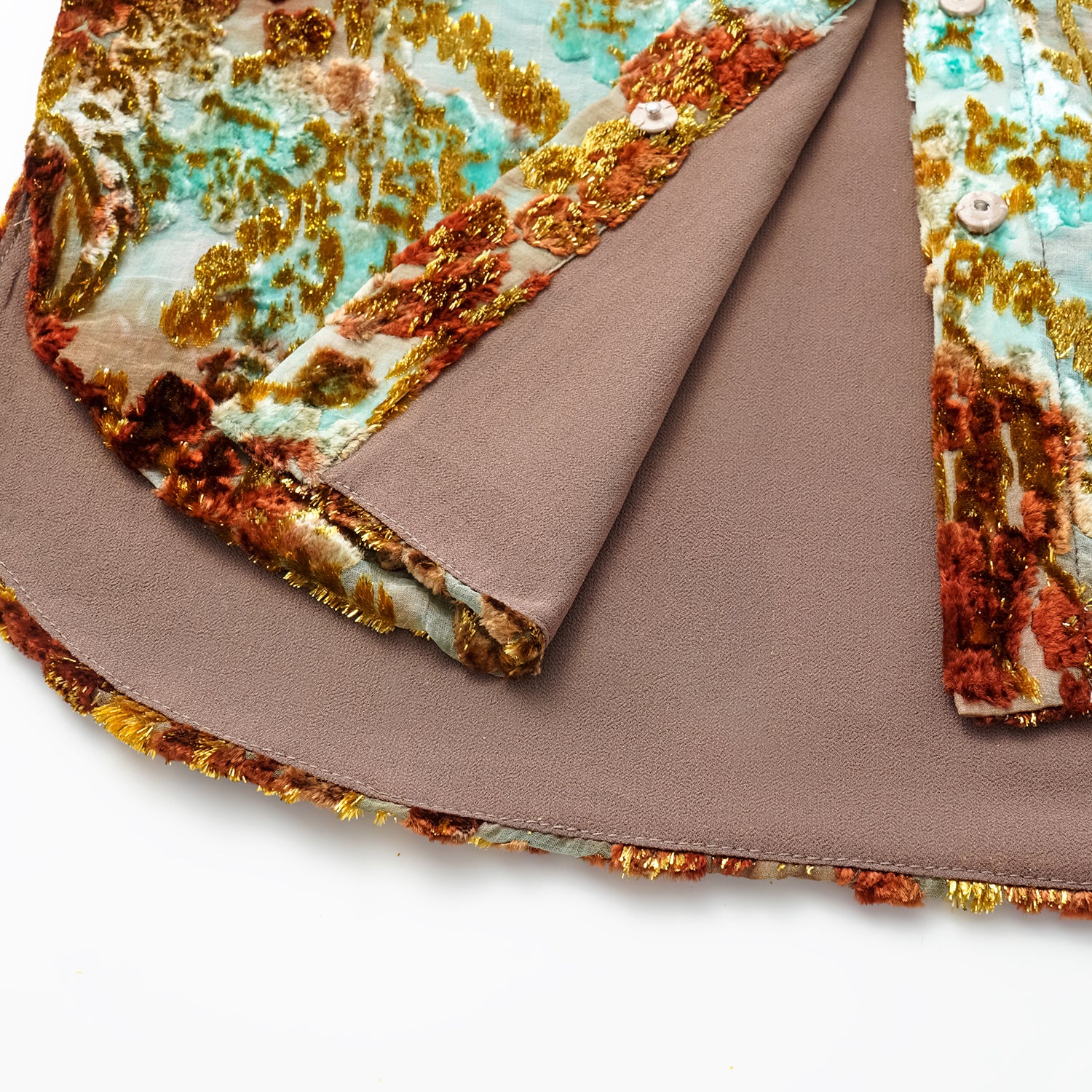 "Imperial Garden Teatime" Silk Velvet Chinese Style Shirt - Cuiyan 