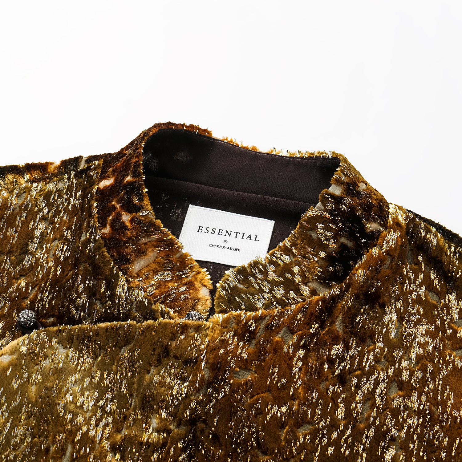 "Imperial Garden Teatime” 真絲絲絨國風背心—暮秋琥珀