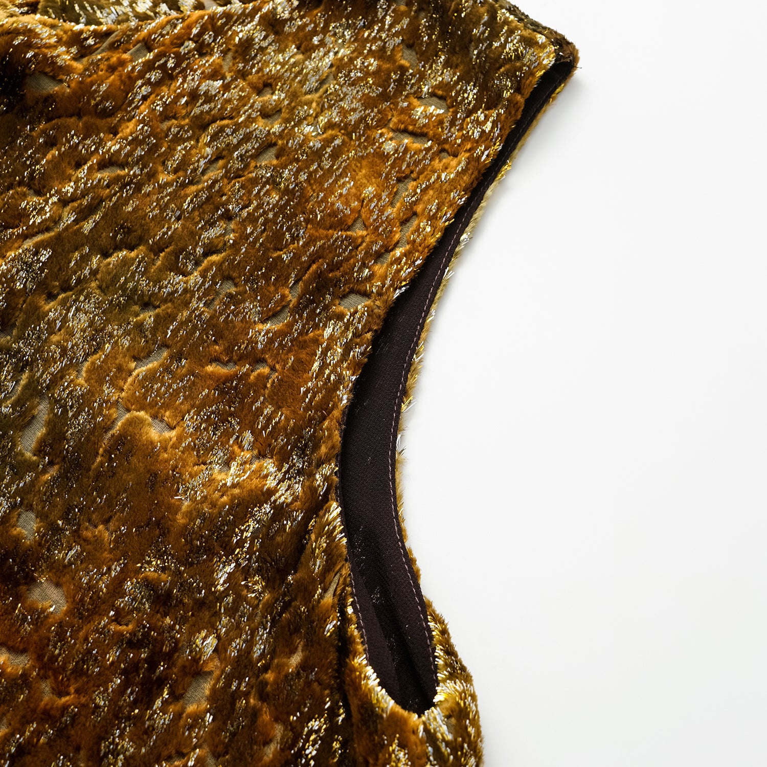 "Imperial Garden Teatime” 真絲絲絨國風背心—暮秋琥珀