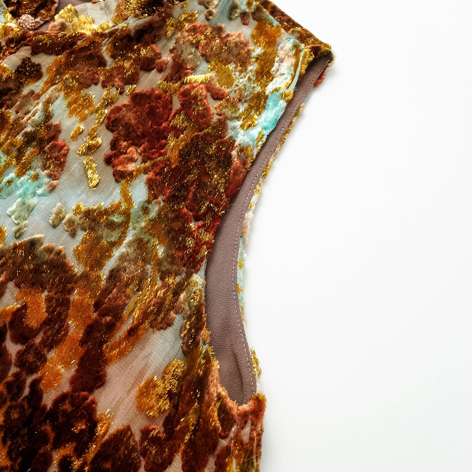 "Imperial Garden Teatime" Silk Velvet Chinese Style Vest - Cuiyan 