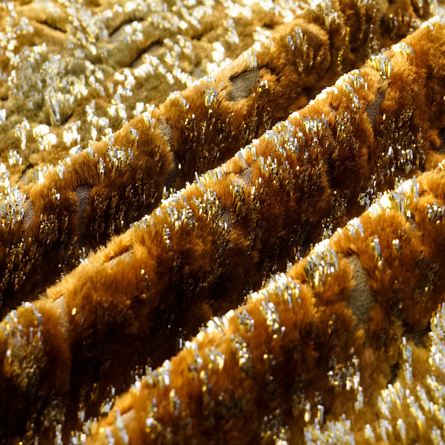 "Imperial Garden Teatime" Silk Velvet Chinese Style Pencil Skirt - Late Autumn Amber 