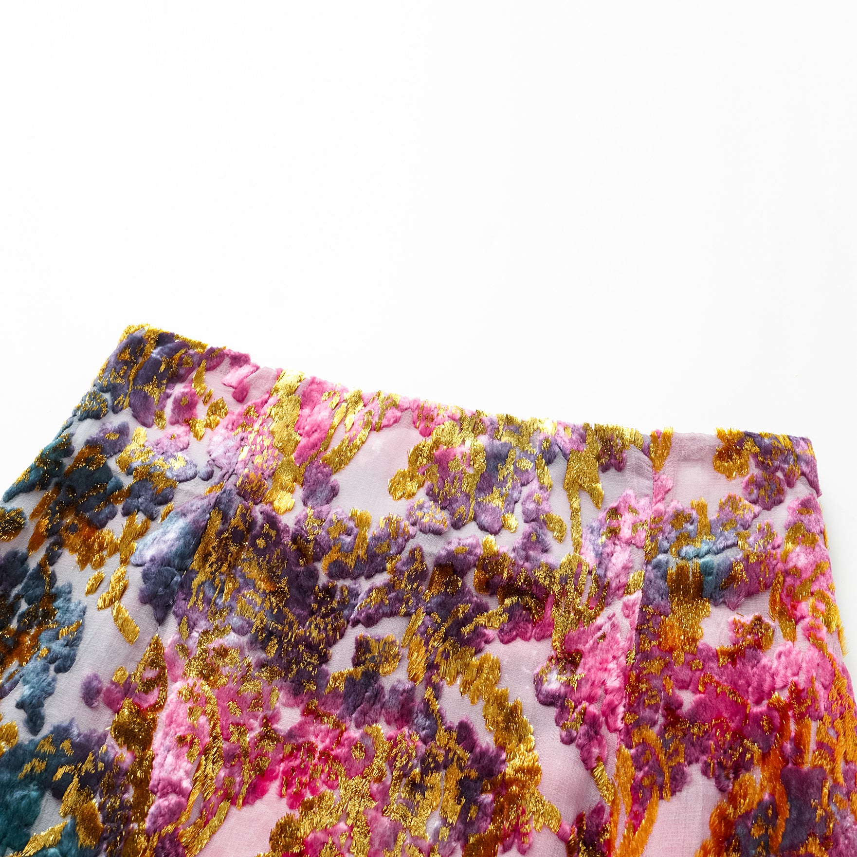 "Imperial Garden Teatime" Silk Velvet Chinese Style Pencil Skirt - Zui Rouge 