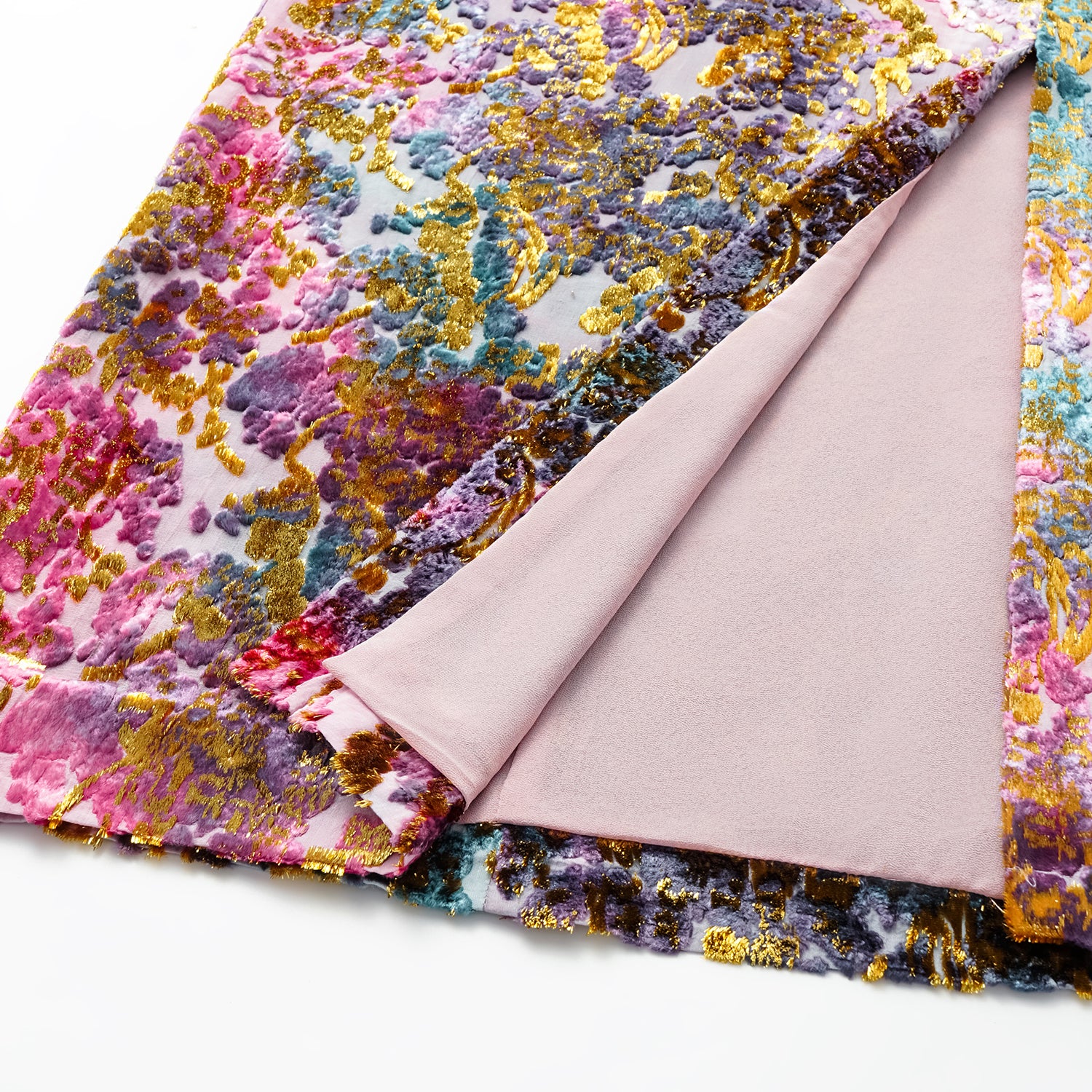 "Imperial Garden Teatime" Silk Velvet Chinese Style Pencil Skirt - Zui Rouge 