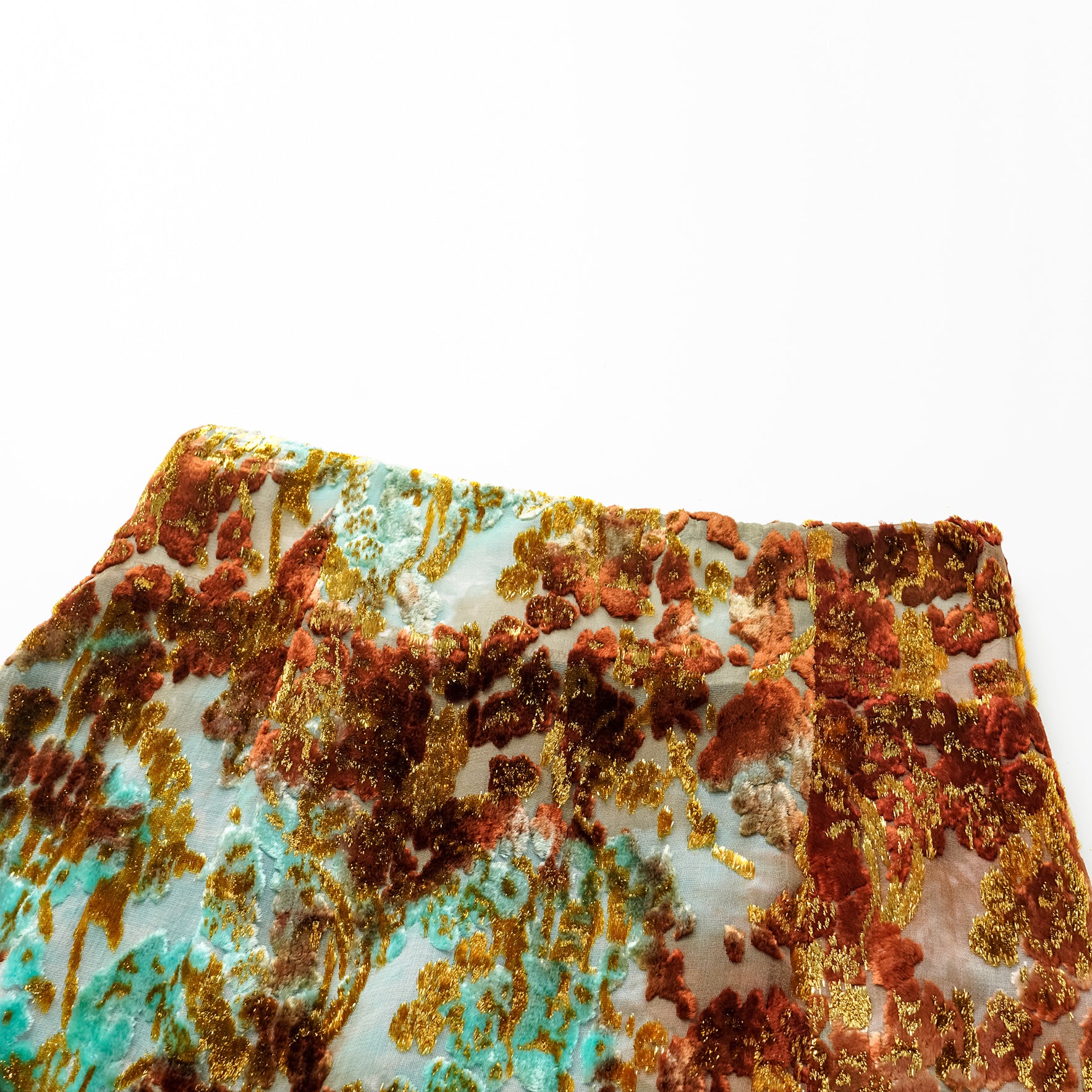 "Imperial Garden Teatime" Silk Velvet Chinese Style Pencil Skirt - Cuiyan 