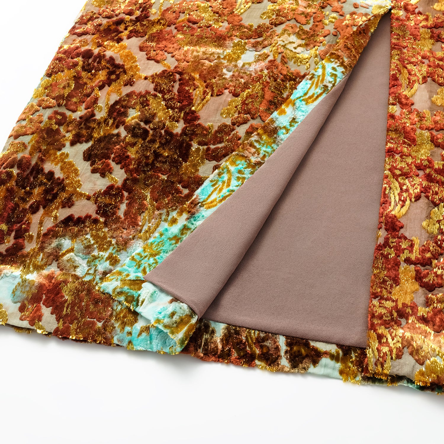 "Imperial Garden Teatime" Silk Velvet Chinese Style Pencil Skirt - Cuiyan 