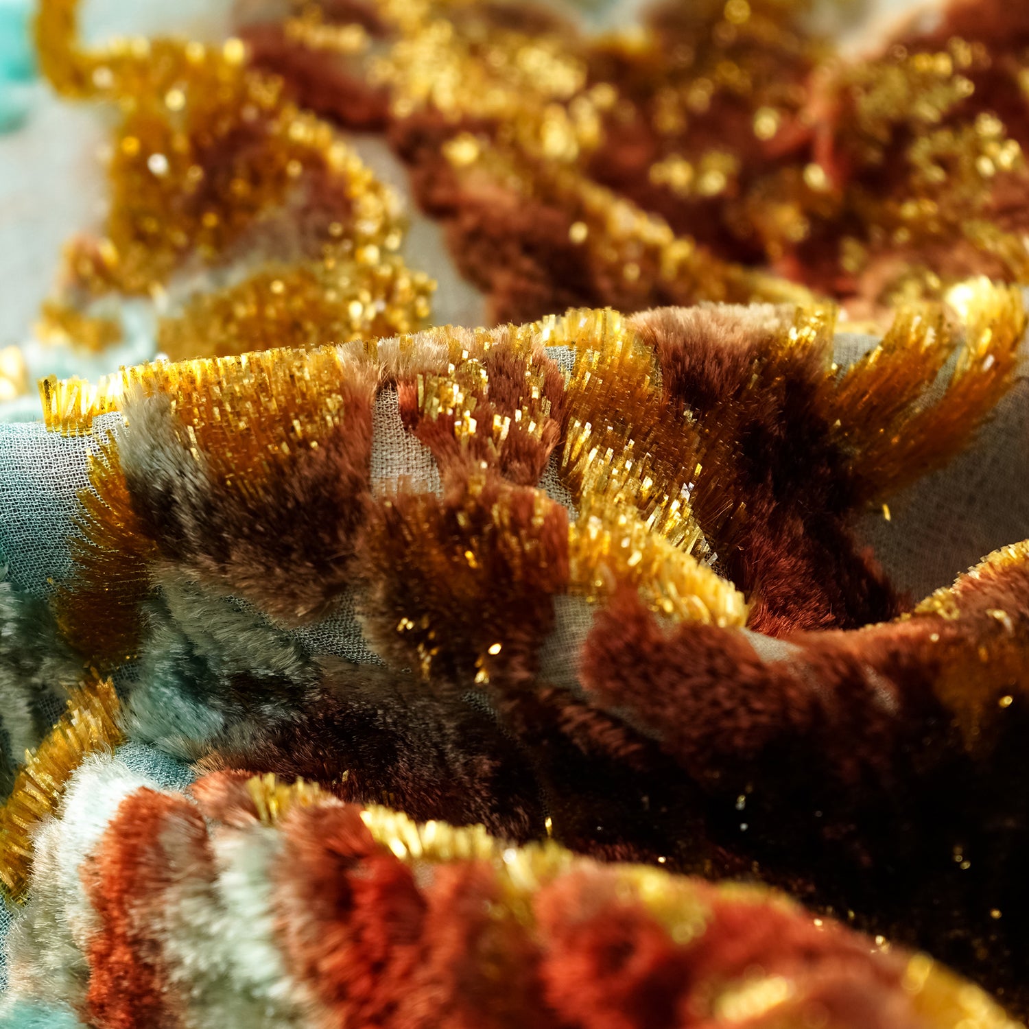 "Imperial Garden Teatime" Silk Velvet Chinese Style Pencil Skirt - Cuiyan 