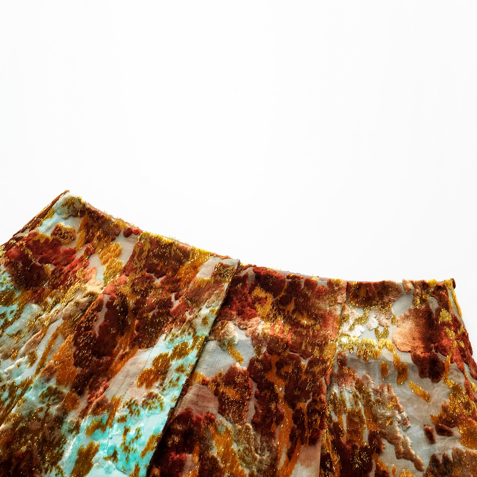 "Imperial Garden Teatime" Silk Velvet Chinese Style Shorts - Cuiyan 