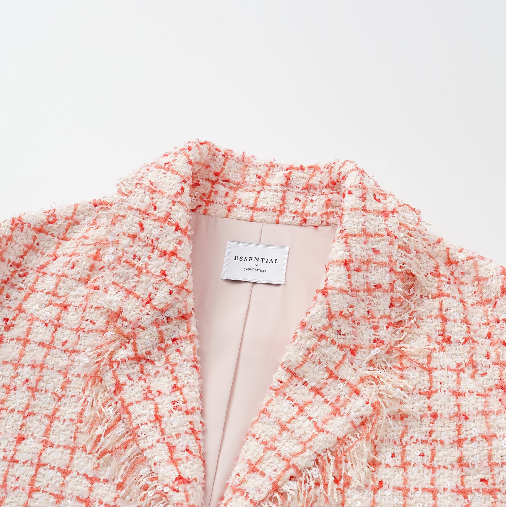 “Chelsea tea time." 花呢短袖外套—Peach Parfait