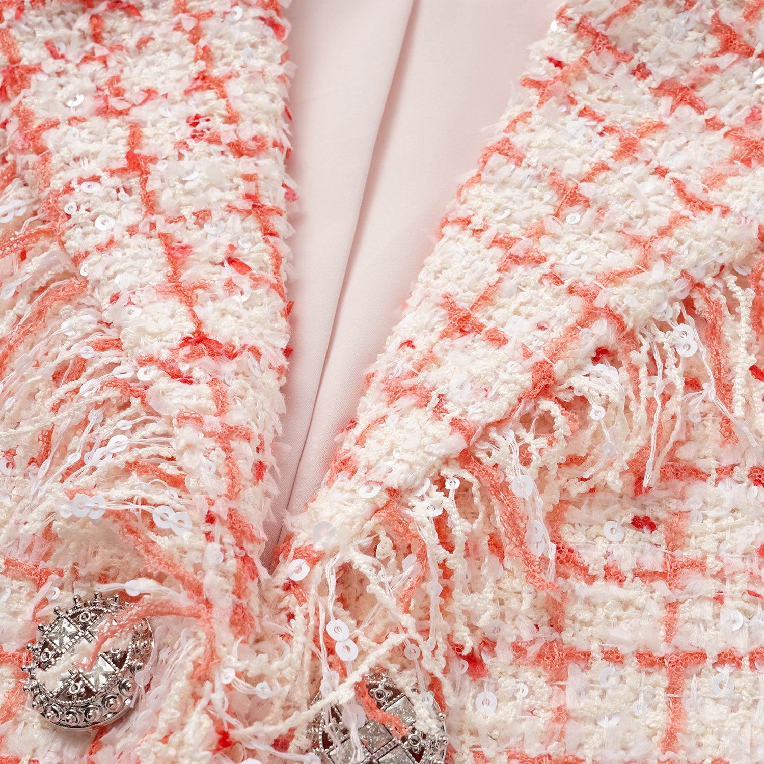 “Chelsea tea time." 花呢短袖外套—Peach Parfait