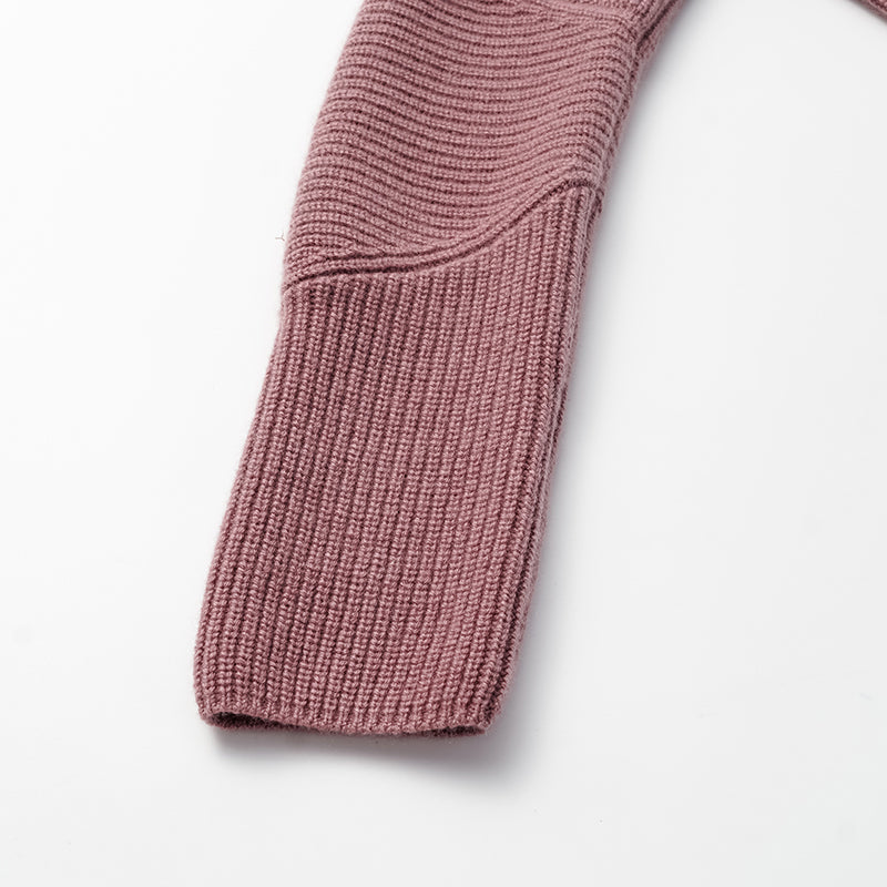 “Winter Diary” 100% Cashmere 高領拼接造型外套—Strawberry Macaron