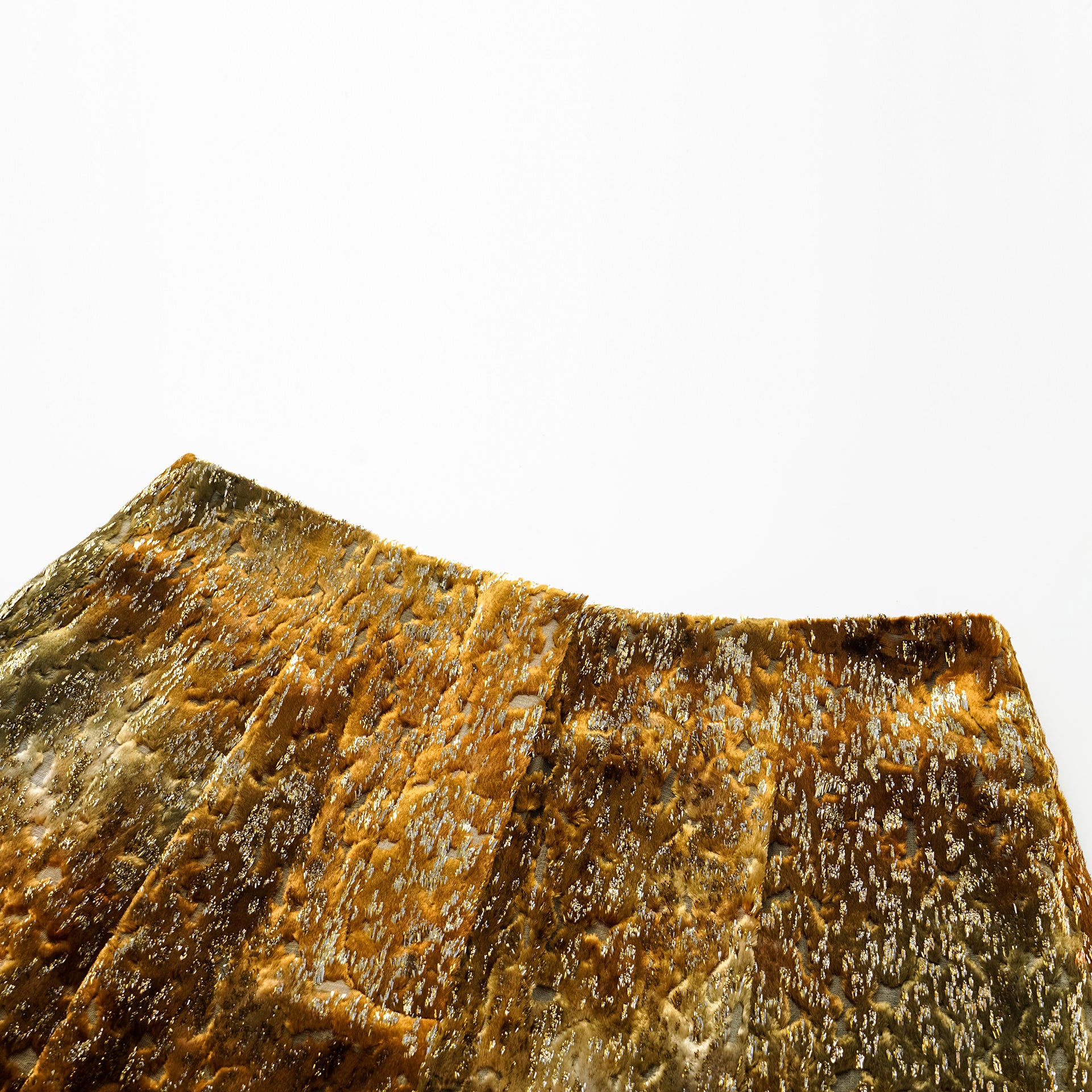 "Imperial Garden Teatime" Silk Velvet Chinese Style Shorts - Late Autumn Amber 