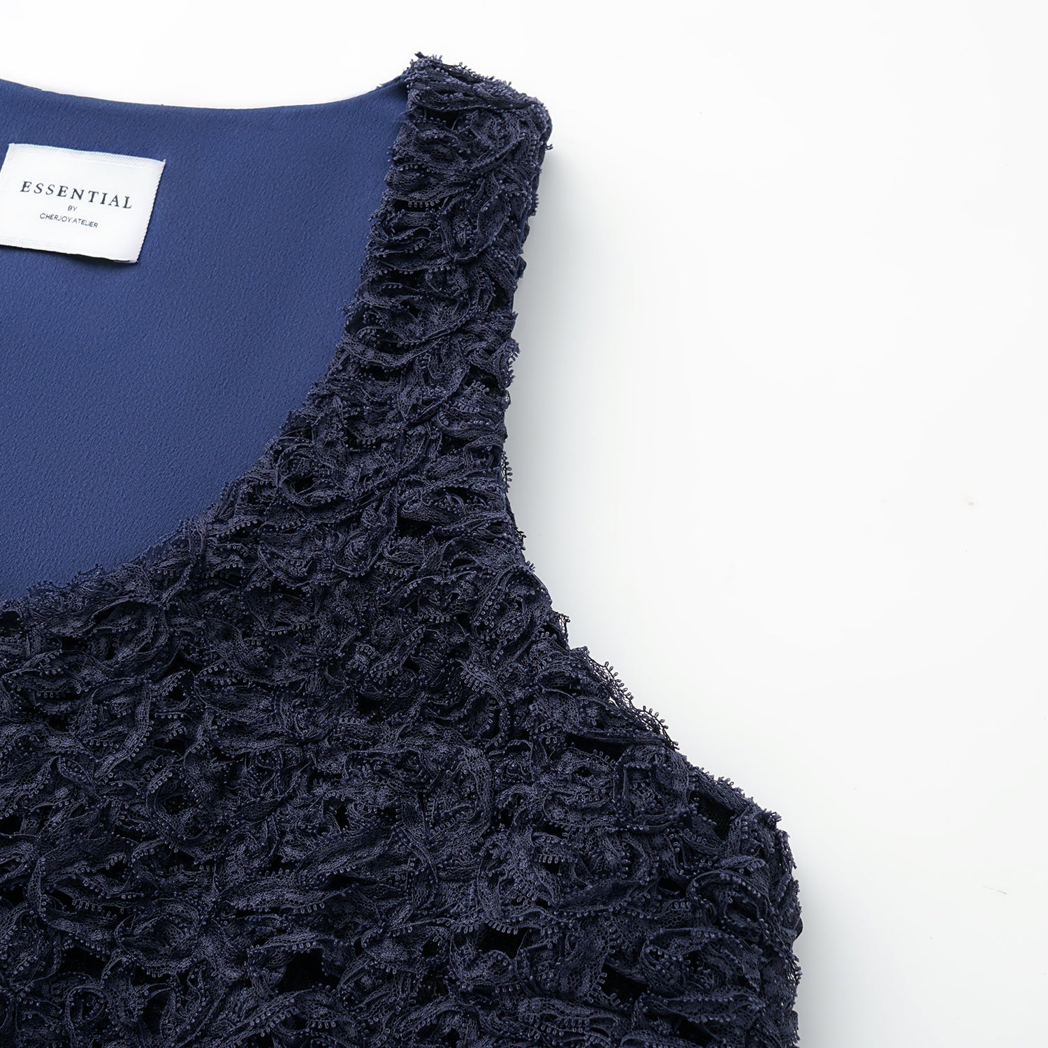 “Sloane Ave."繞畫織藝鏤花蕾絲背心—Indigo Ballad布爾藍調