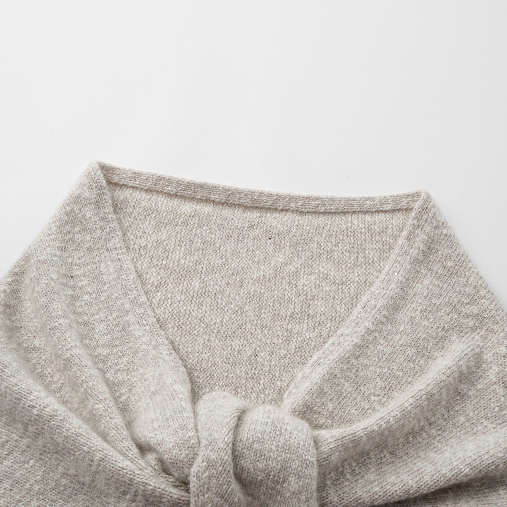 “Winter Diary” 100% Cashmere頂級Slub極細絨柔星點針織披巾—Veil Lilac霧紗紫杏