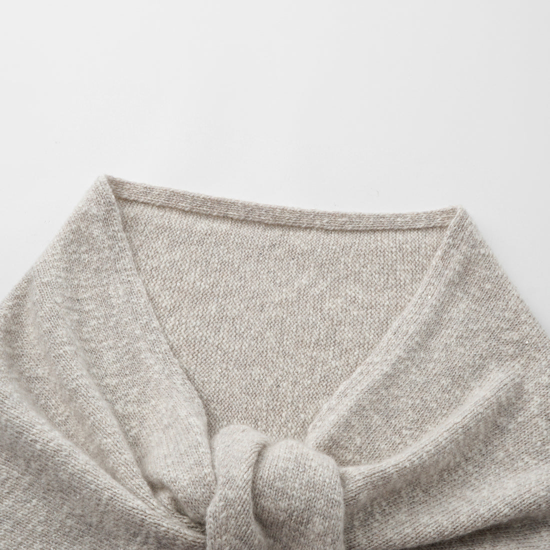 “Winter Diary” 100% Cashmere頂級Slub極細絨柔星點針織披巾—Veil Lilac霧紗紫杏