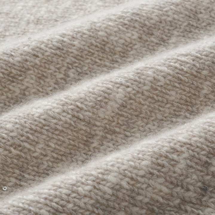 “Winter Diary” 100% Cashmere頂級Slub極細絨柔星點針織披巾—Veil Lilac霧紗紫杏