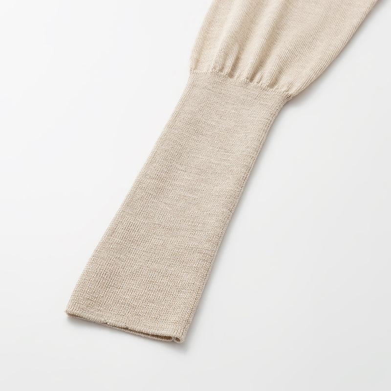 “Winter Diary” Silk Cashmere 針織蝙蝠袖針織上衣—米