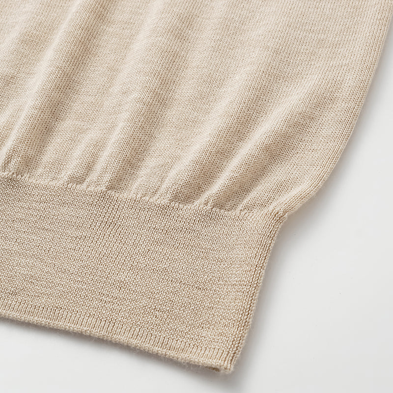 “Winter Diary” Silk Cashmere 針織蝙蝠袖針織上衣—米