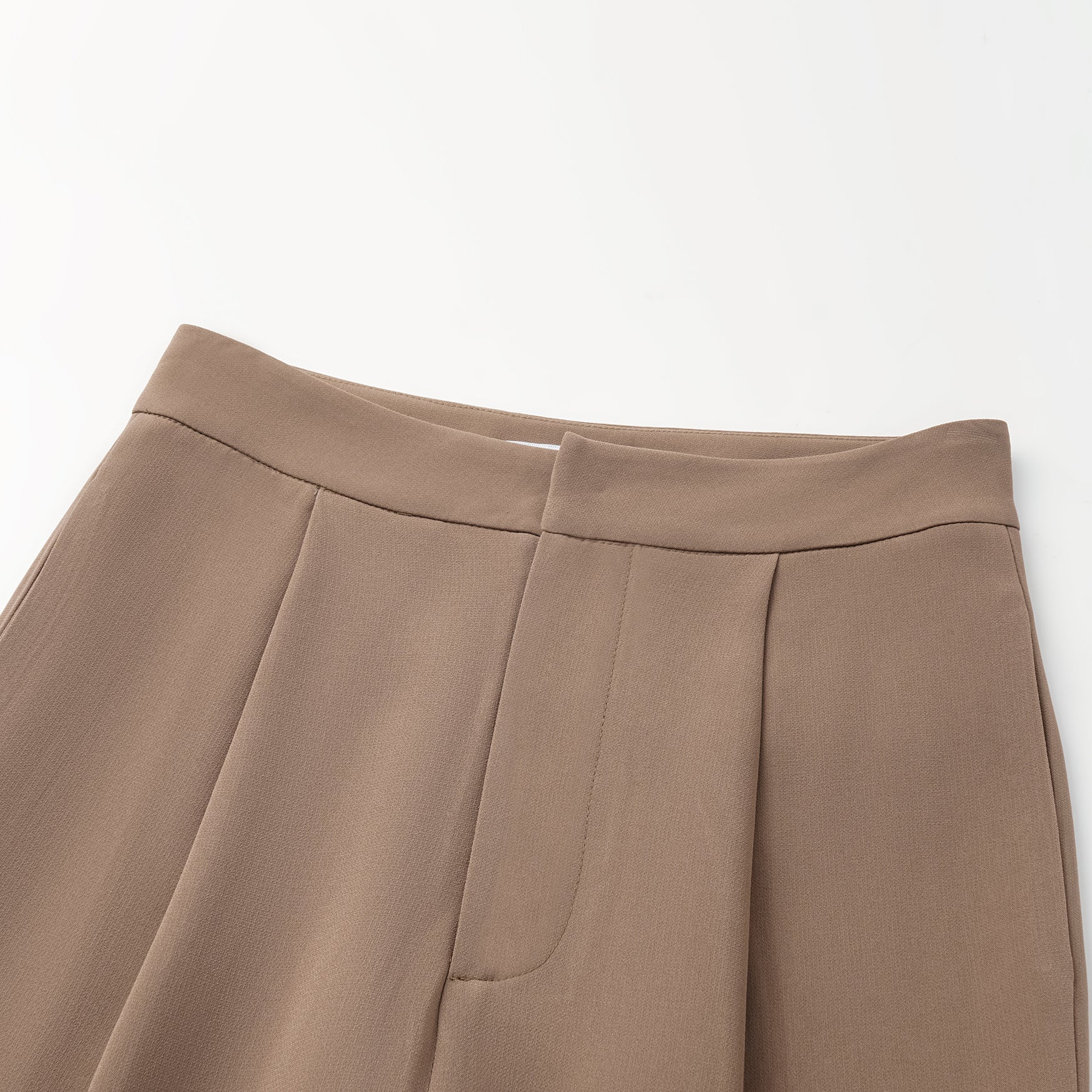 “Easy-go Chic” 肌理醋酸立體剪裁寬褲—Mocca