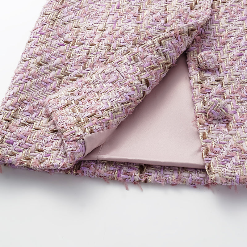 “Mayfair date night ” 羊毛花呢立體剪裁洋裝—Blossom