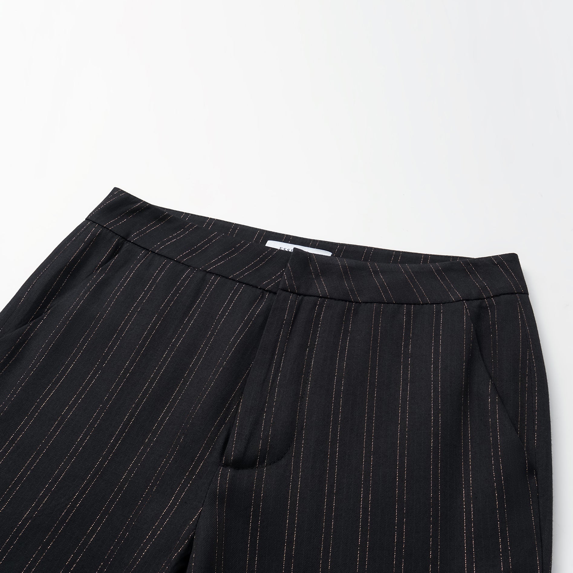 "Speak Sleek." 義大利織金工藝直條喇叭褲—Indigo