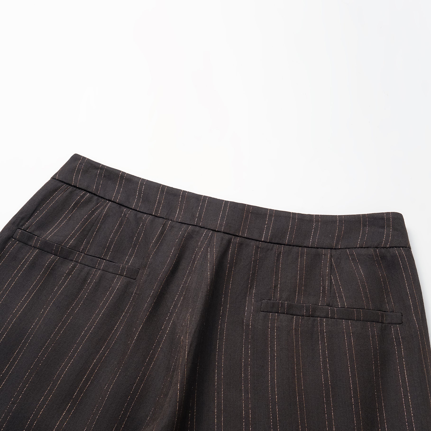 "Speak Sleek." 義大利織金工藝直條喇叭褲—Ink