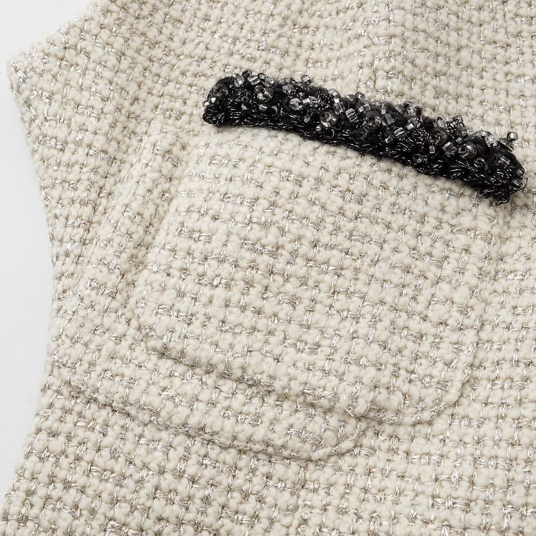 "Chelsea Citywalk." 羊毛真絲立體築理銀織花呢修身馬甲背心洋裝—Bronte Muse勃朗特繆思