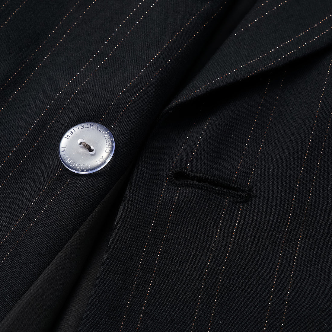 "Speak Sleek." Italian gold weaving craft straight three-dimensional tailoring suit jacket—Indigo 