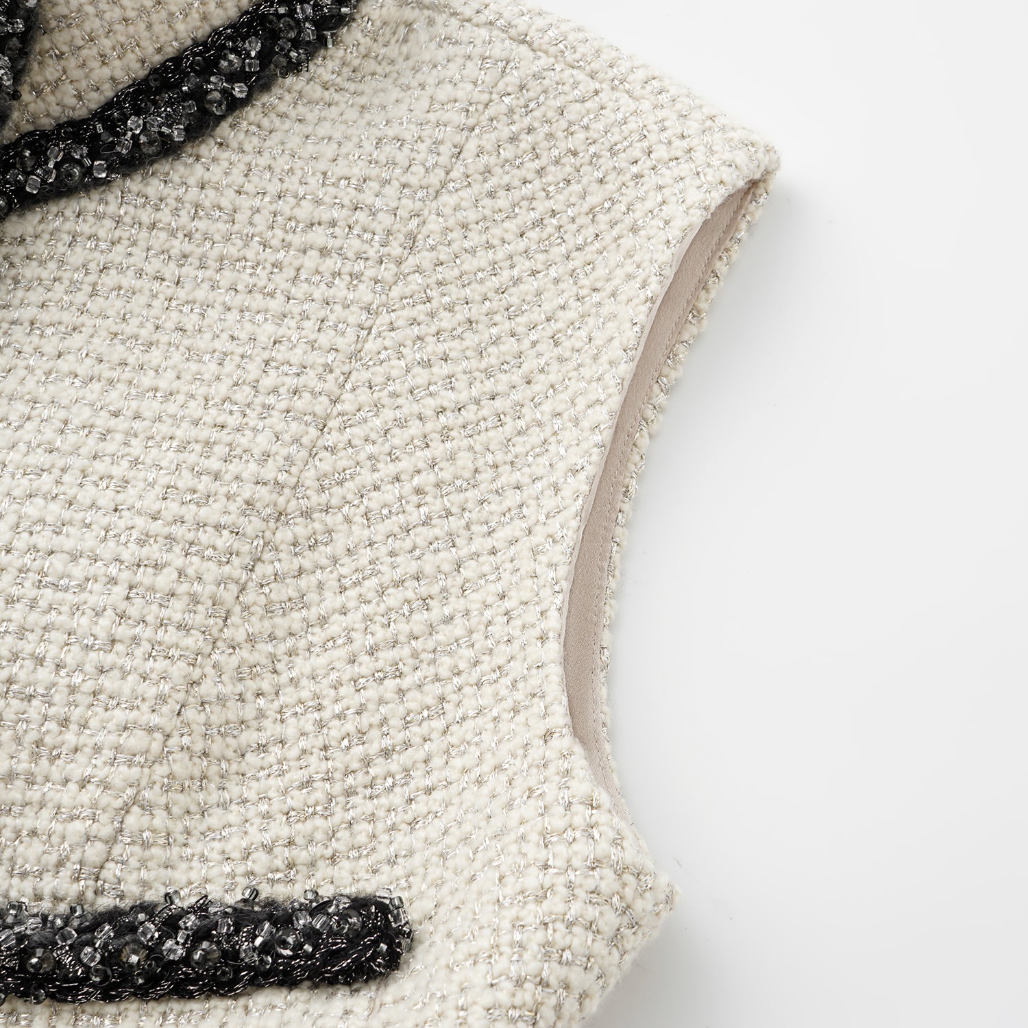 "Chelsea Citywalk." 羊毛真絲立體築理銀織花呢修身馬甲背心洋裝—Bronte Muse勃朗特繆思