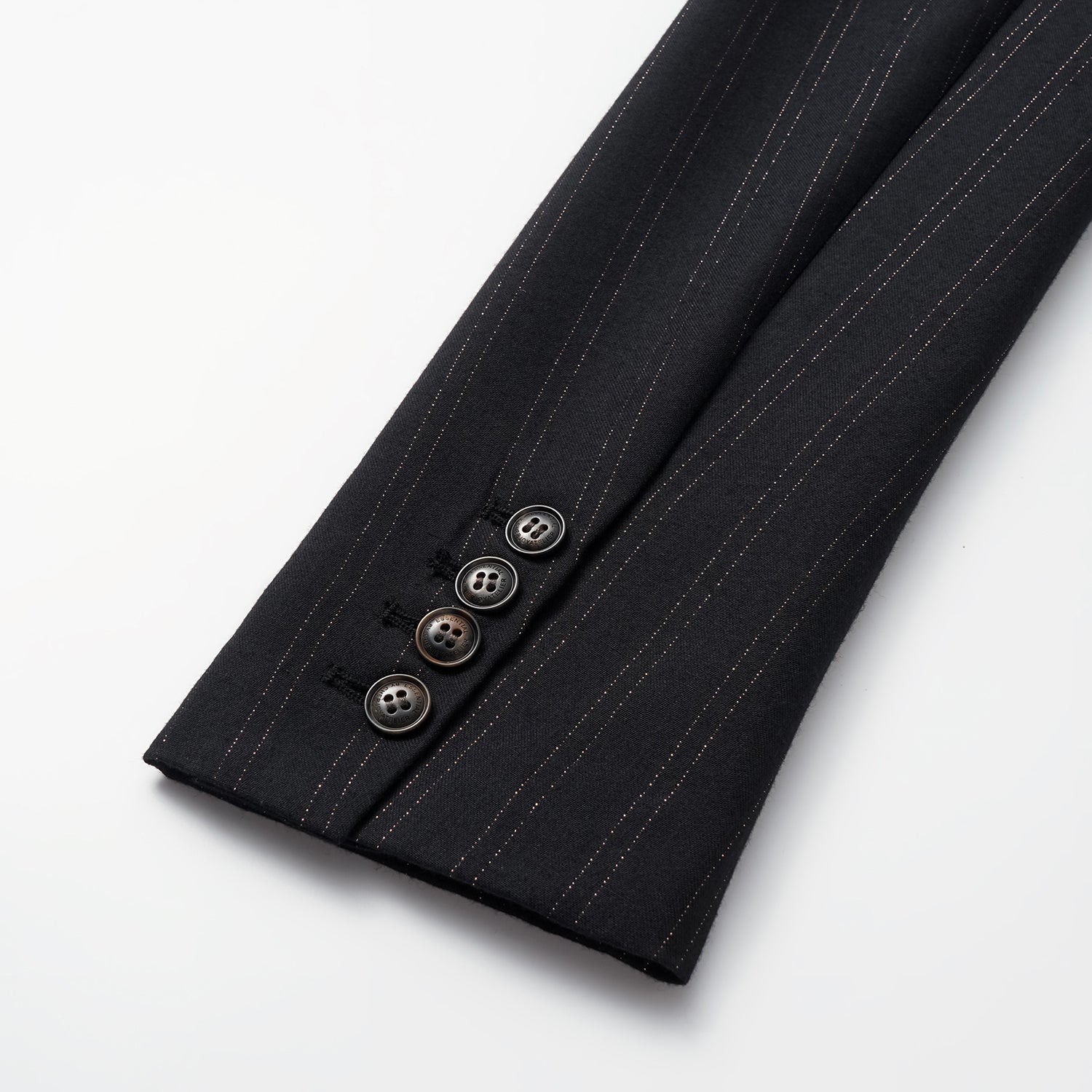 "Speak Sleek." 義大利織金工藝直條立體剪裁西裝外套—Indigo