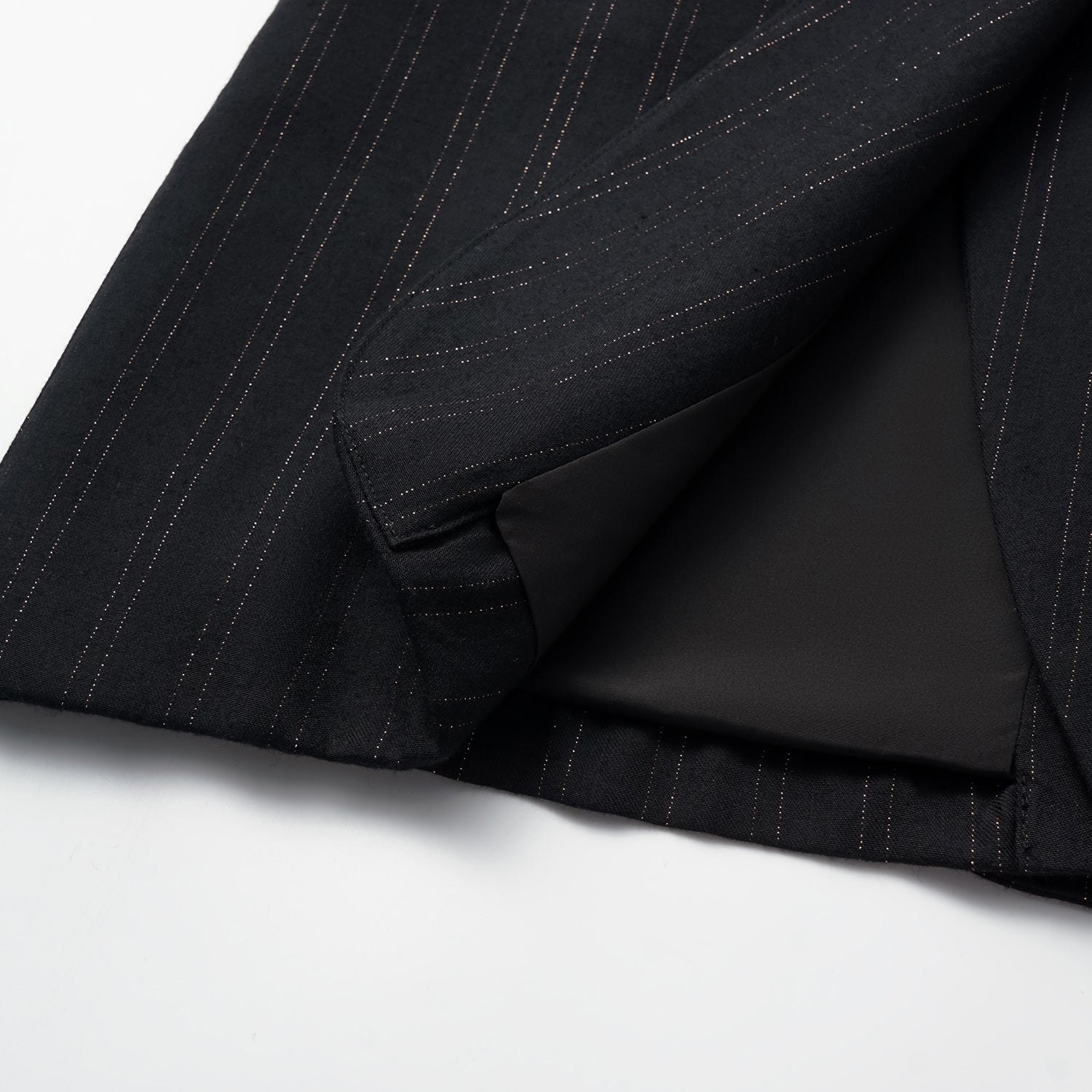 "Speak Sleek." 義大利織金工藝直條oversized西裝外套—Indigo